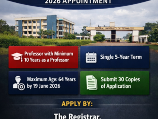 VC Vacancy at FUTO for 2026 Appointment