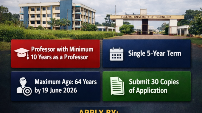 VC Vacancy at FUTO for 2026 Appointment