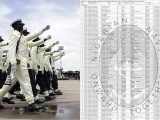 Nigerian Navy Batch 38 Shortlisted Candidates