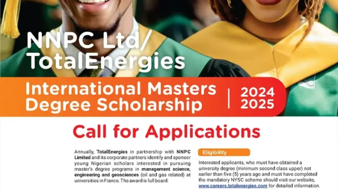 NNPC TotalEnergies International Masters Scholarship