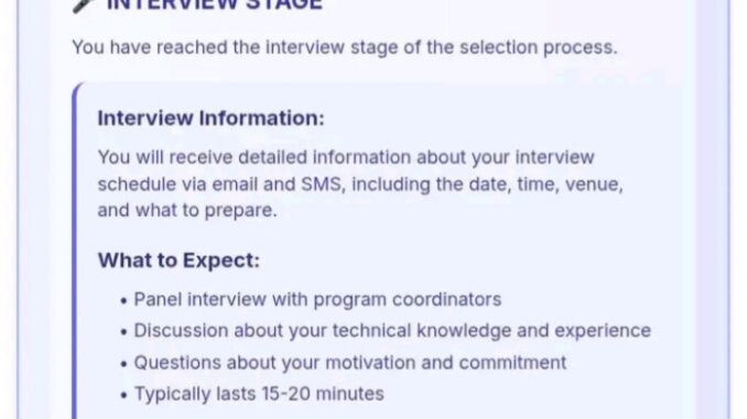 J2TAP Interview Shortlist 2026